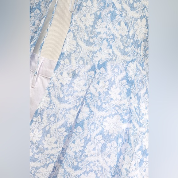 Tender Times Light Blue Floral Print Tie-Front Duster - Picture 5 of 6